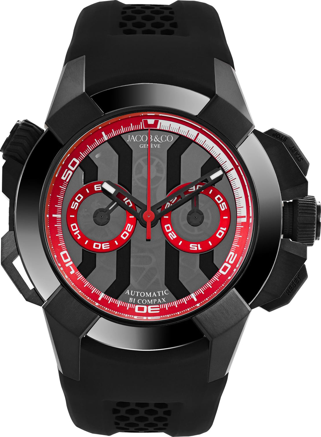Jacob & Co. Epic X Chrono Black Titanium (Black Dial, Red Inner Rings)