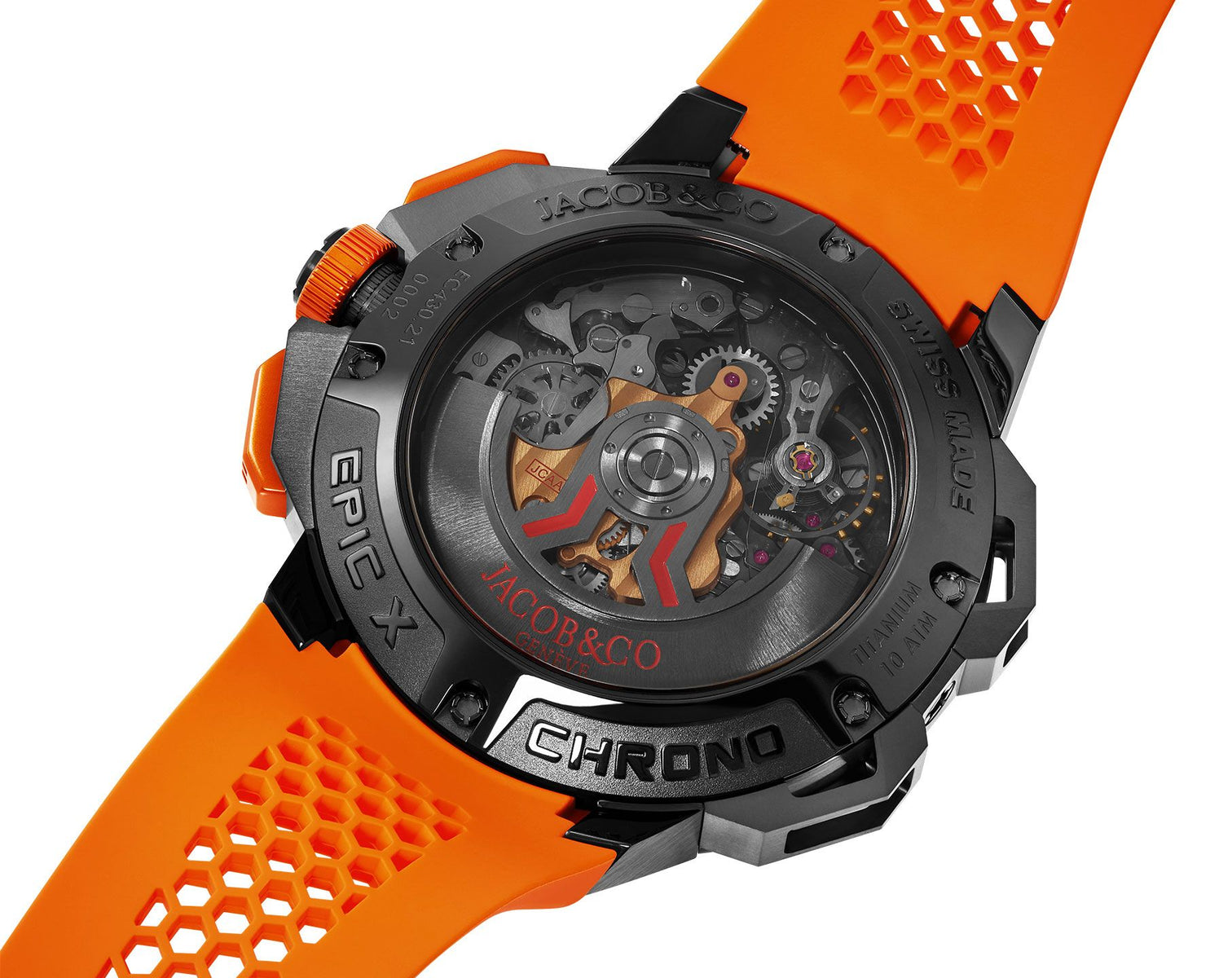 Jacob & Co. Epic X Chrono 44 mm - Black Titanium - Orange Inner Ring