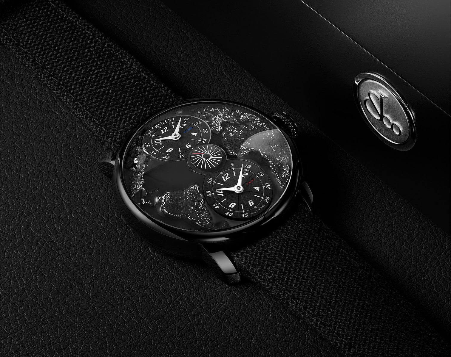 Jacob & Co. The World Is Yours Dual Time Zone Mad Paris Black Dlc Steel