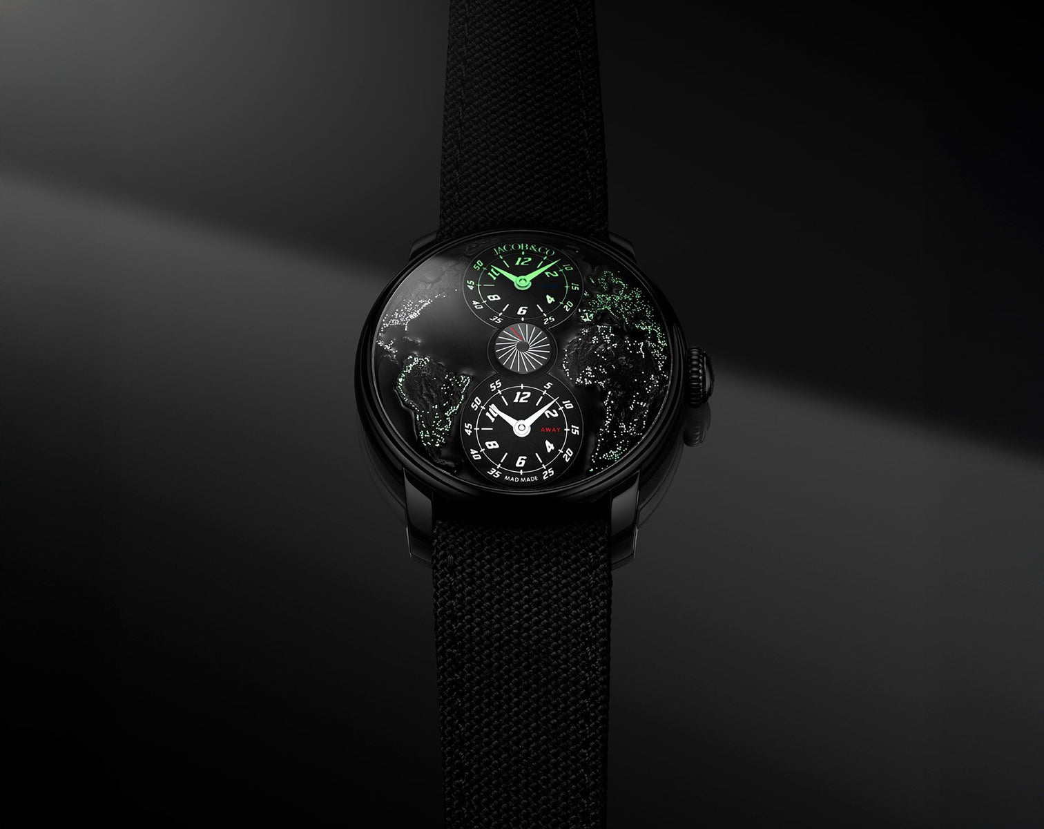 Jacob & Co. The World Is Yours Dual Time Zone Mad Paris Black Dlc Steel