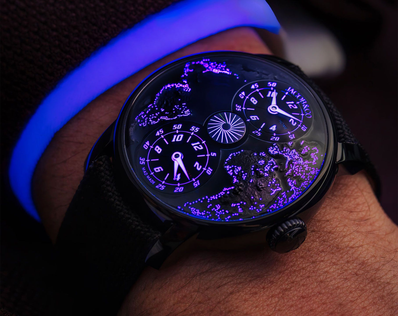 Jacob & Co. The World Is Yours Dual Time Zone Mad Paris Black Dlc Steel
