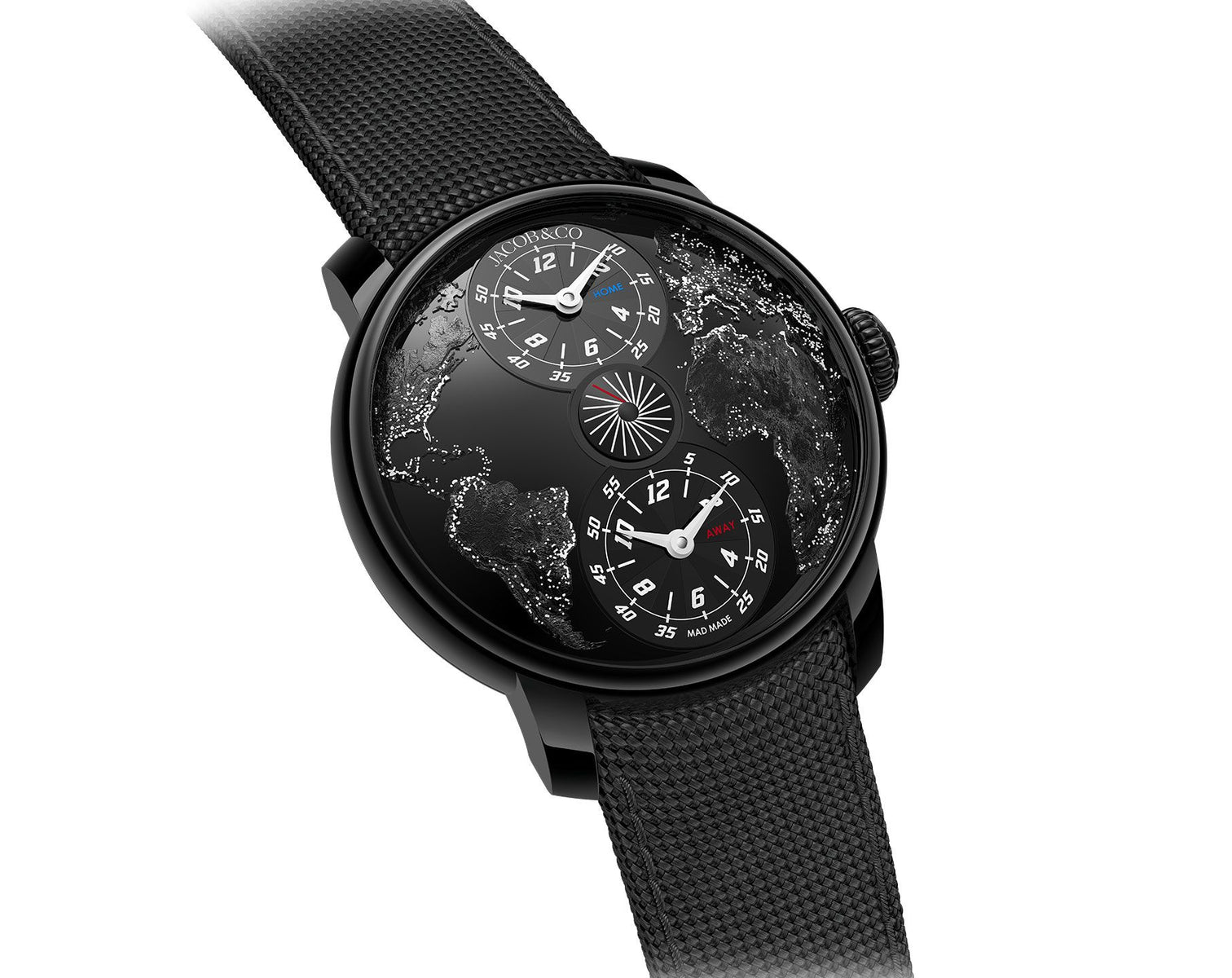 Jacob & Co. The World Is Yours Dual Time Zone Mad Paris Black Dlc Steel